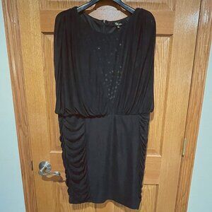 KATIA Women's 1XL 1X Black Sleeveless Rouched Embellishments Formal Dress NWOT